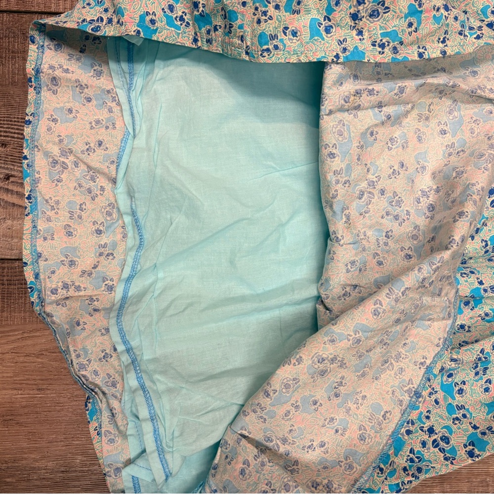 Floral Blue and Red Mini Dress - Picture 4 of 4